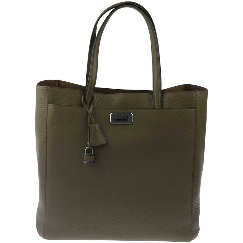 Luxusní kožená kabelka Delia-L 22, Braun Büffel, tmavě zelená