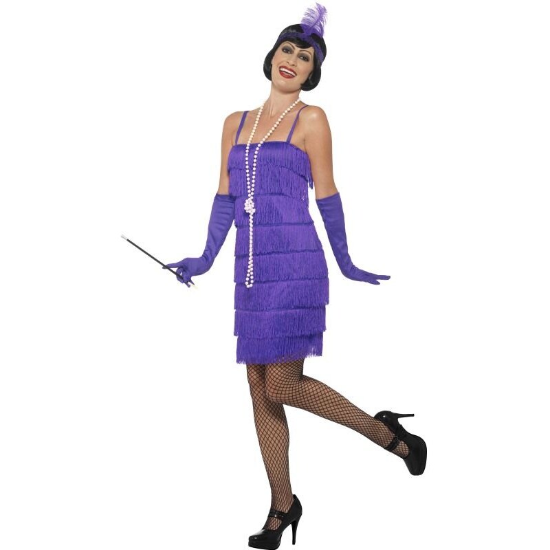 Kostým Flapper krátké šaty fialové Velikost L 44-46