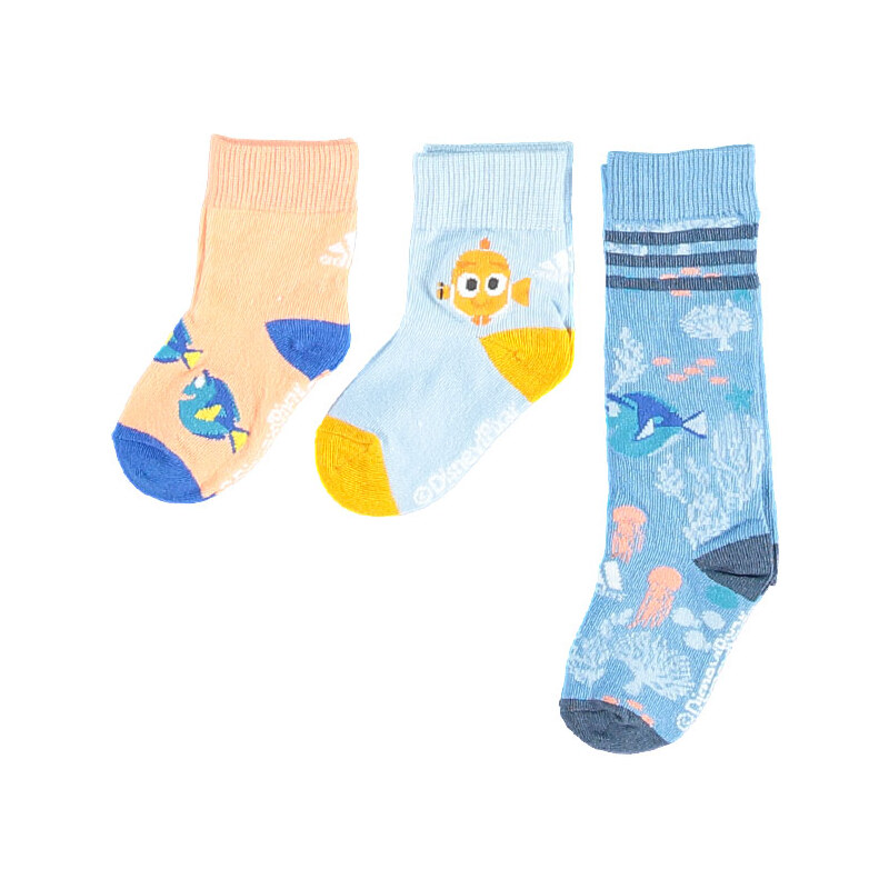 adidas PERFORMANCE Dětské modré ponožky ADIDAS Finding Nemo 3P