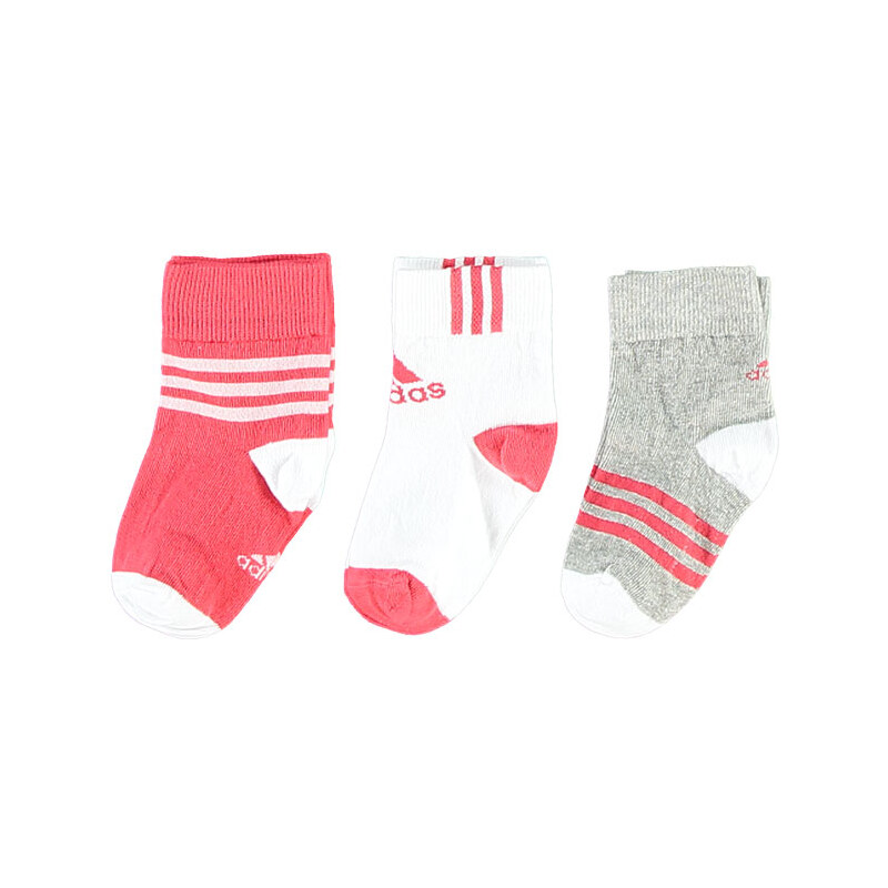 adidas PERFORMANCE Dětské červeno-bílé ponožky ADIDAS Ankle Socks 3P