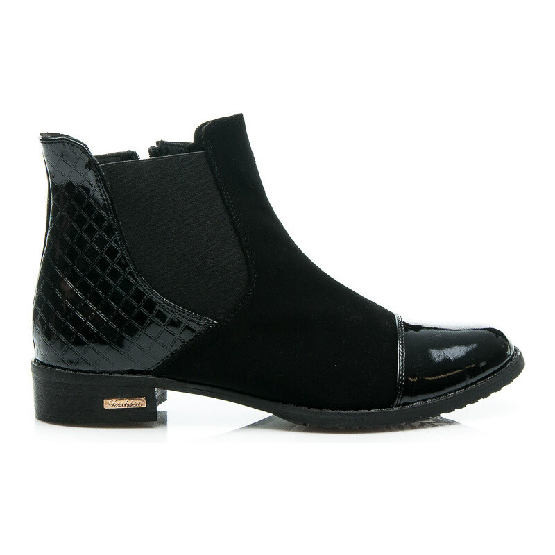 CNB Dámské výrazné černé kotníčkové boty
