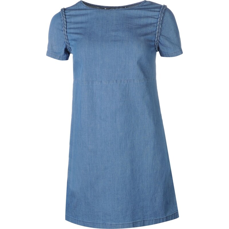Only Dorie Woven Dress Chambray Blue