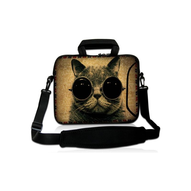 Huado taška přes rameno 15.6" Kočka s brýlemi