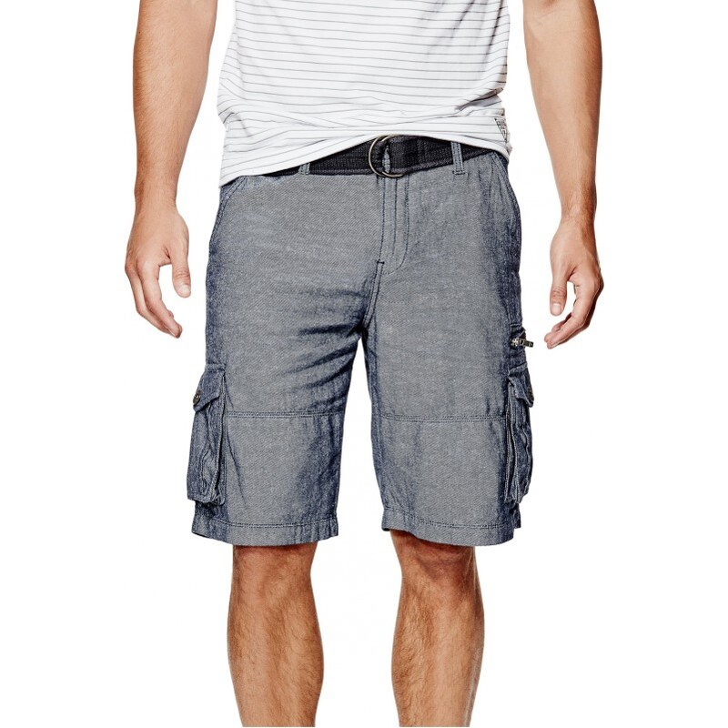 GUESS GUESS Willis Textured Cargo Shorts - ink