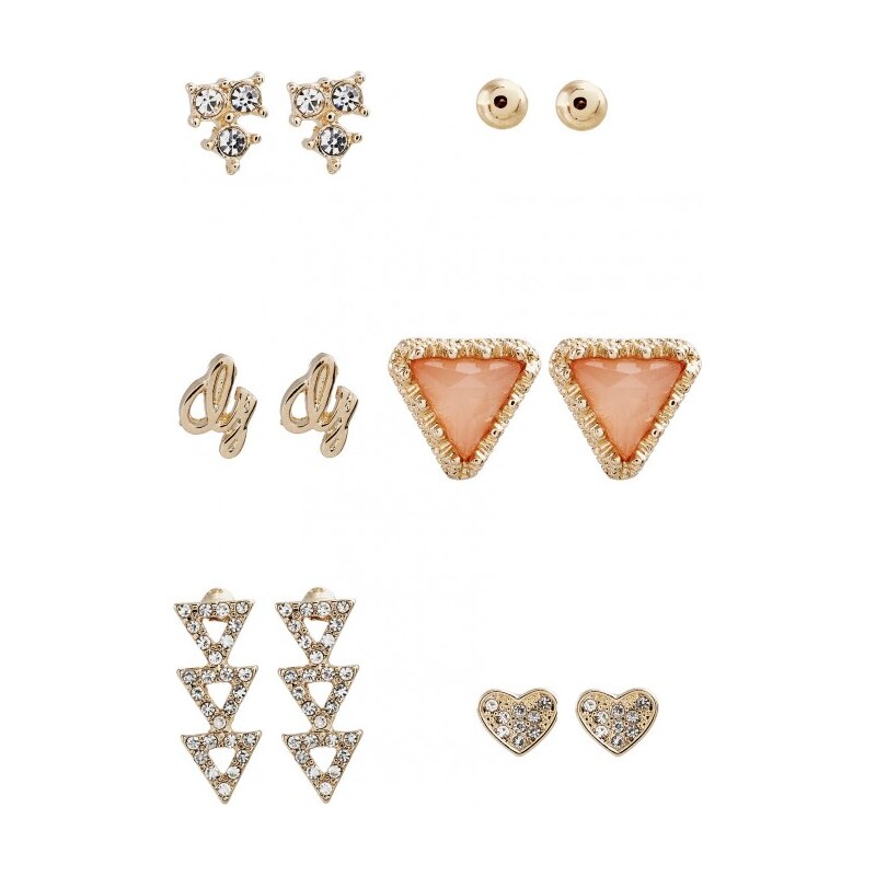 GUESS GUESS Gold-Tone 6-Piece Stud Earrings Set - gold