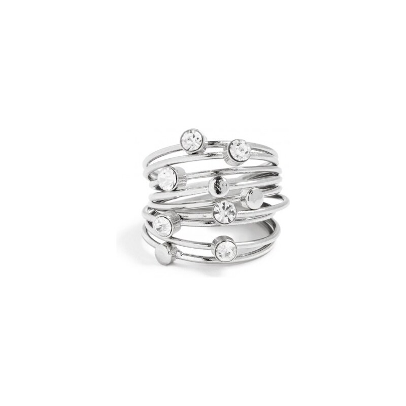 GUESS GUESS Silver-Tone Thin Stacked Ring Set - silver