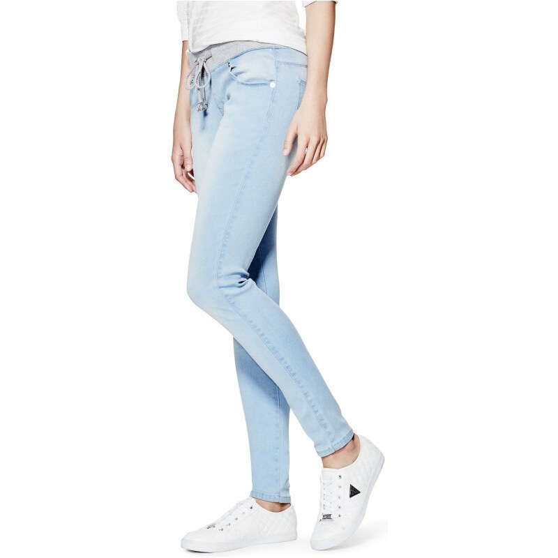 GUESS GUESS Meilani Ribbed-Waistband Skinny Jeans - light wash