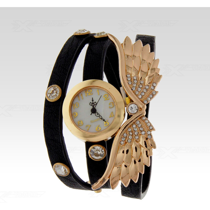 Wayfarer Dámské hodinky s kamínky Angel 12439 černé