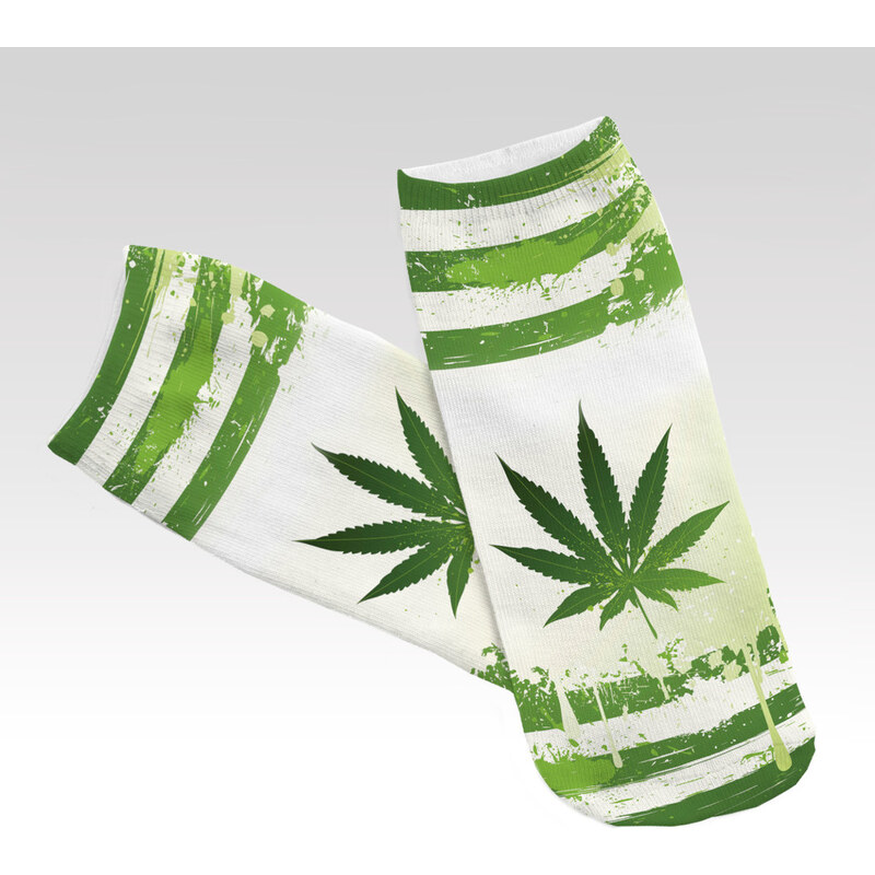 Wayfarer ponožky Marijuana strip zelené