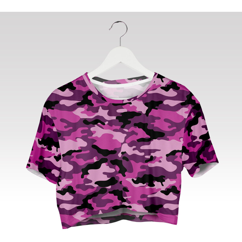 Wayfarer Crop-top tričko Army růžový