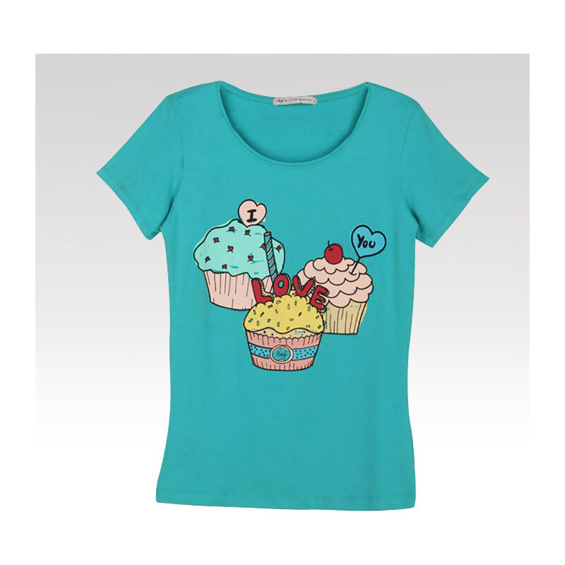 Glo-Story Dámské tričko Cupcake zelené