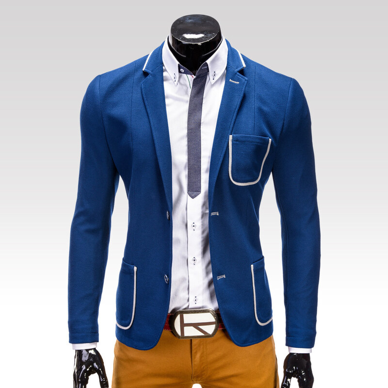 Ombre Clothing pánské sako Giuseppe modré XL