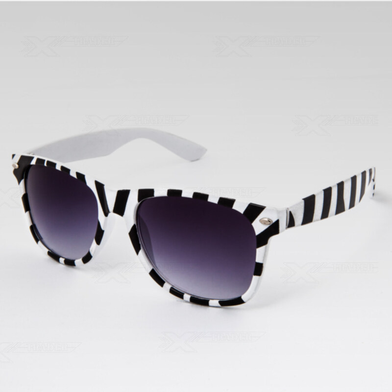 VeyRey Sluneční brýle Nerd zebra bílé