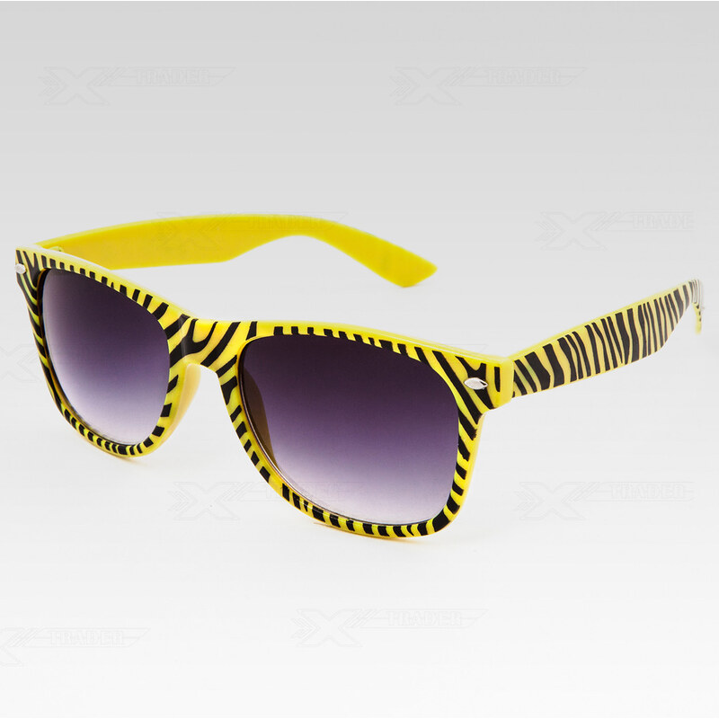 VeyRey Sluneční brýle Nerd zebra žluté