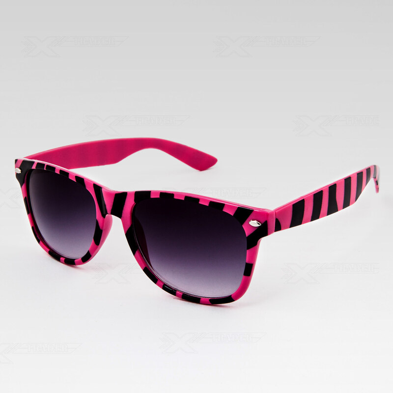 VeyRey Sluneční brýle Nerd zebra růžové