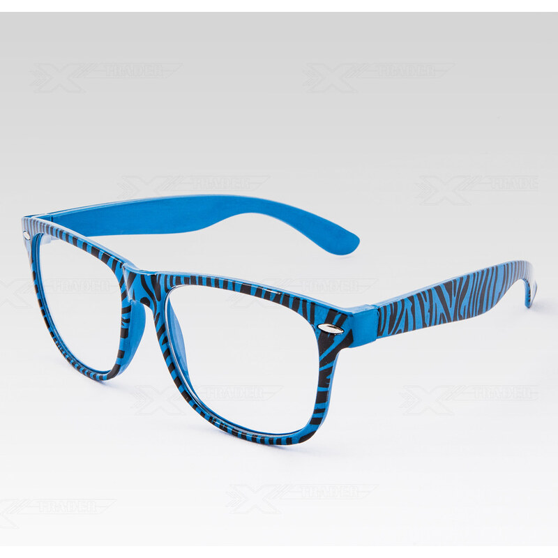 Brýle Nerd Way Zebra čiré modré