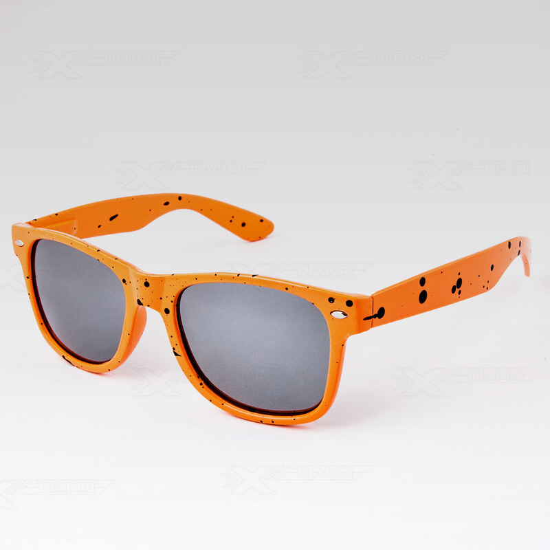 VeyRey Sluneční brýle Nerd kaňka oranžové stříbrné skla