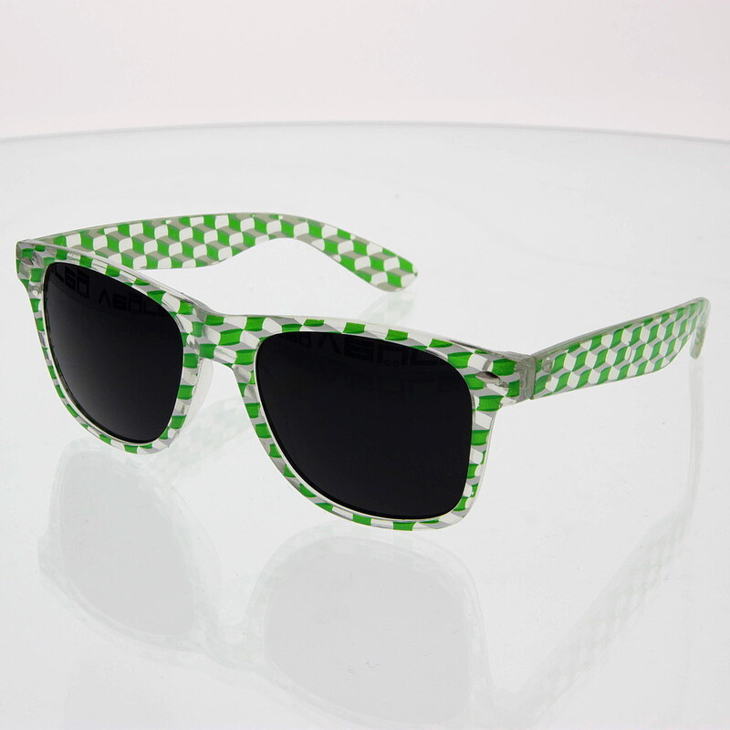 VeyRey Sluneční brýle Nerd mosaic zelené