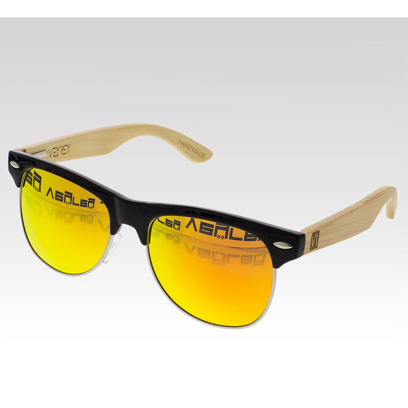 VeyRey Dřevěné sluneční brýle polarizační Hyalos oranžová skla