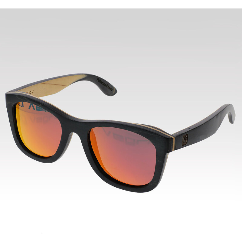 VeyRey dřevěné sluneční polarizační brýle Ash červená skla