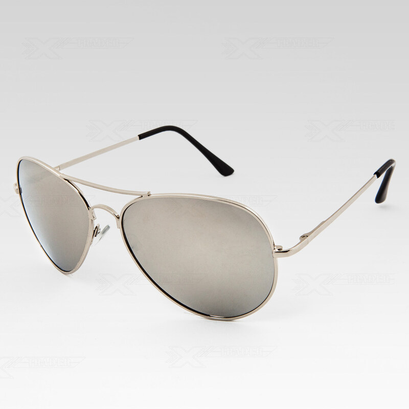 VeyRey Sluneční brýle Pilotky zrcadlovky stříbrné obroučky
