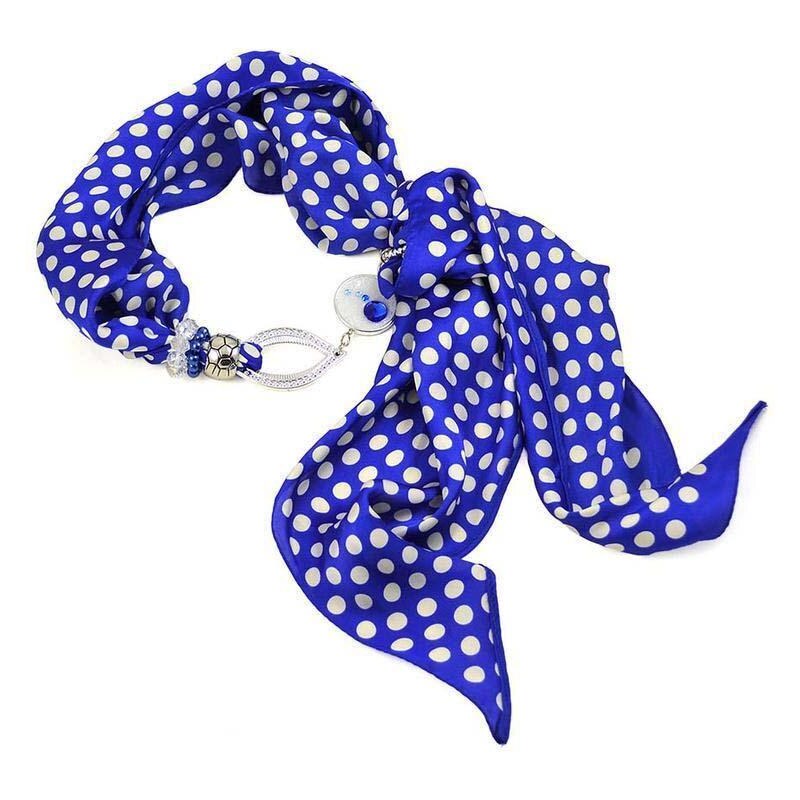 Jablonec Šátek s bižuterií Elegance - modrý puntíkovaný