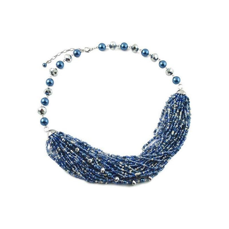 Jablonec Korálkový náhrdelník 17fxa553-31 - modrý