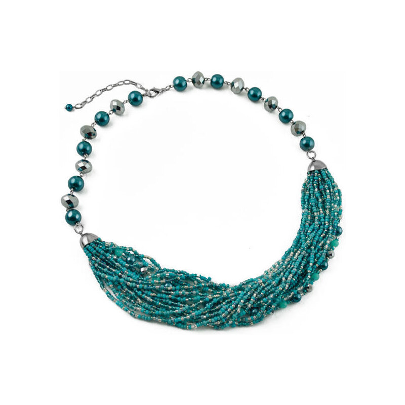 Jablonec Korálkový náhrdelník 17fxa553-32 - tyrkysový