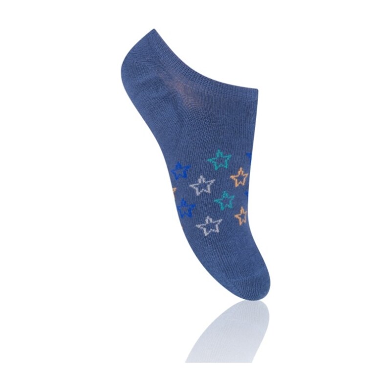 STEVEN Dětské nízké ponožky s hvězdičkami - tmavě modré