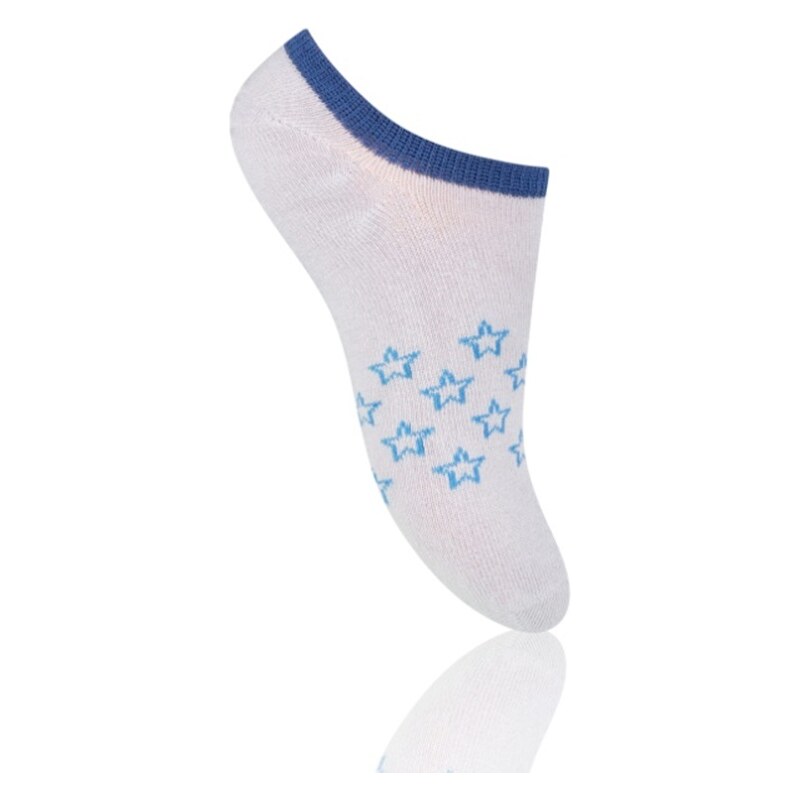 STEVEN Dětské nízké ponožky s hvězdičkami - světle šedé