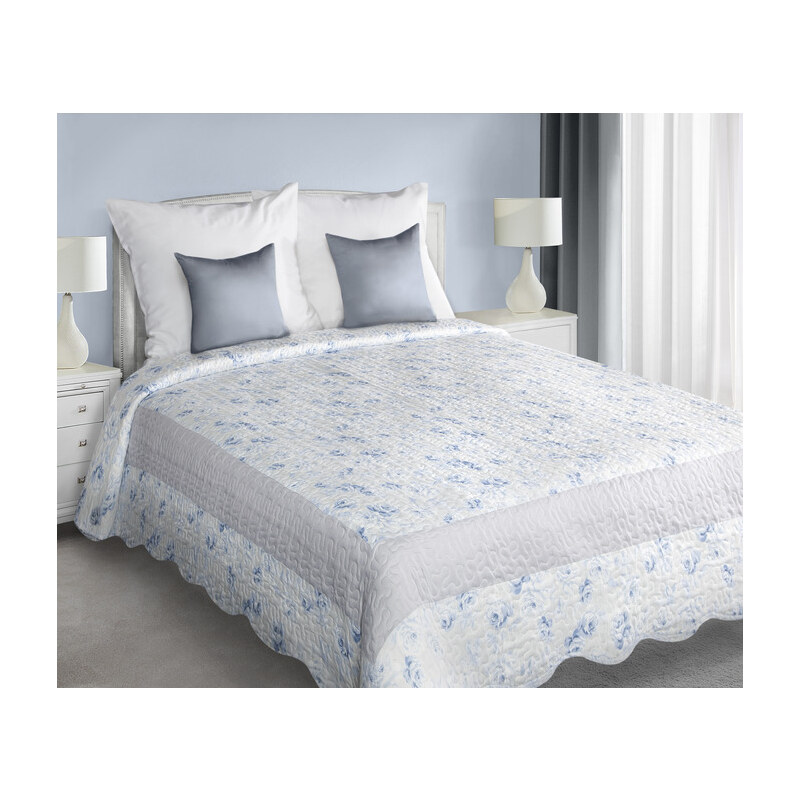 Přehoz na postel ROMANA 220x240 cm modrá/stříbrná Mybesthome