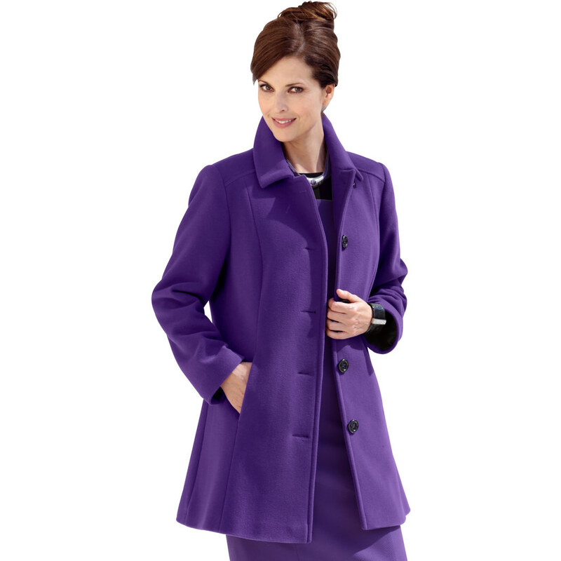 Flaušový kabát MONA fialová