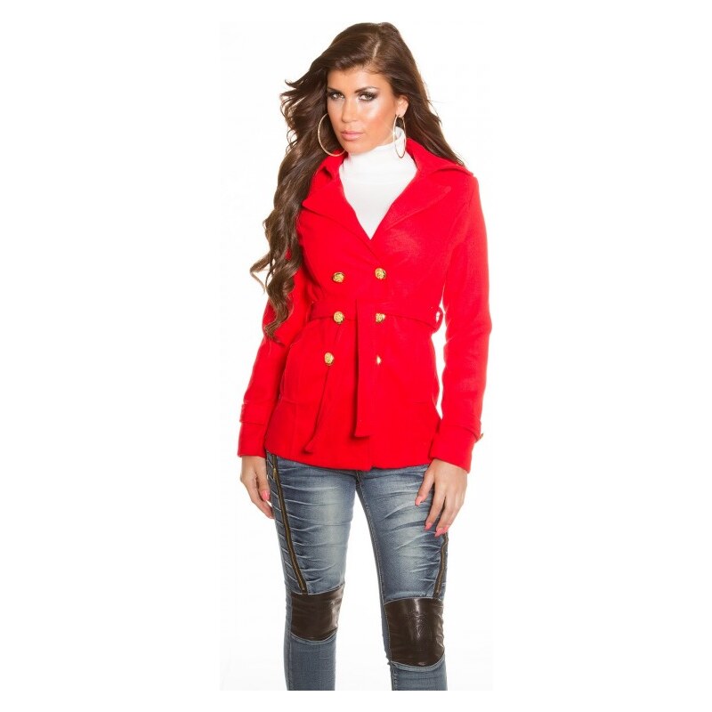 Dámský zimní kabát Koucla DK1579CV červený