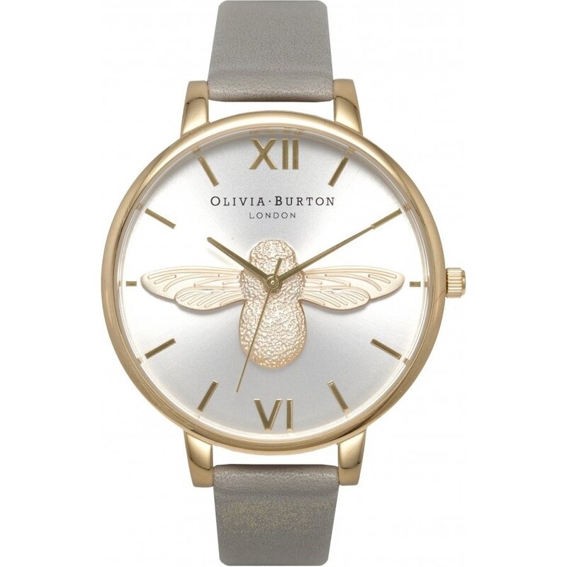 OLIVIA BURTON Moulded Bee Grey, Gold & Silver