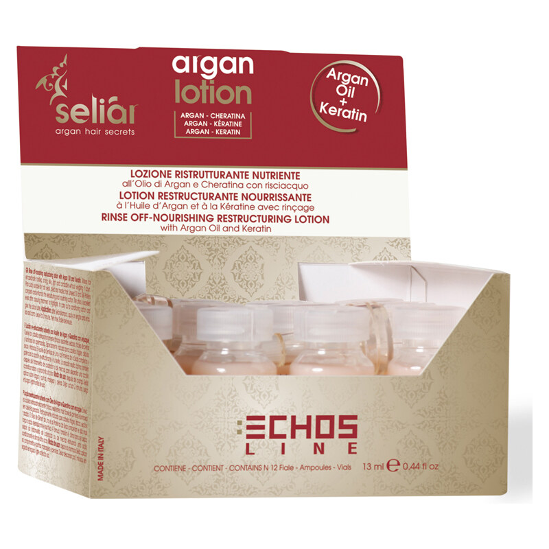 Echosline SELIAR Argan Nourishing Restructuring Lotion - reparační mléko na vlasy s arganovým olejem a keratinem 12x13ml