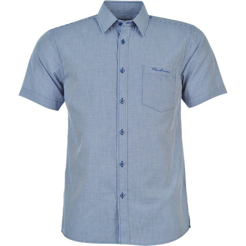 Pierre Cardin Košile Short Sleeve - kostkovaná námořnická modrá/bílá
