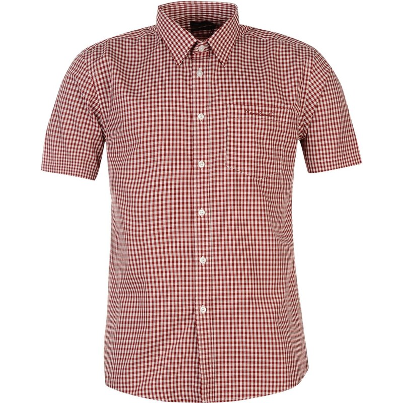 Pierre Cardin Košile Short Sleeve - kostkovaná červená/bílá