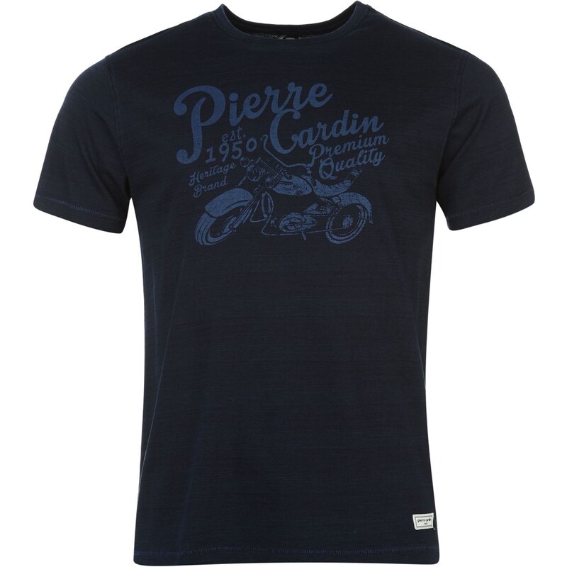 Pierre Cardin Tričko Indigo Print Tshirt - tmavě modrá