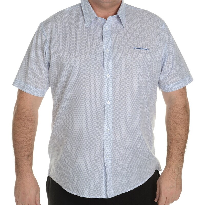 Pierre Cardin Košile Short Sleeved Shirt - bílá/modrá
