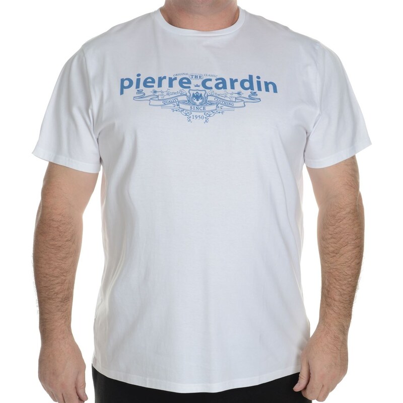 Pierre Cardin Tričko Extra Large Print - bílá
