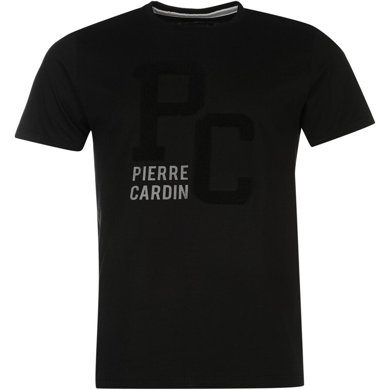 Pierre Cardin Tričko Text Applique - černá