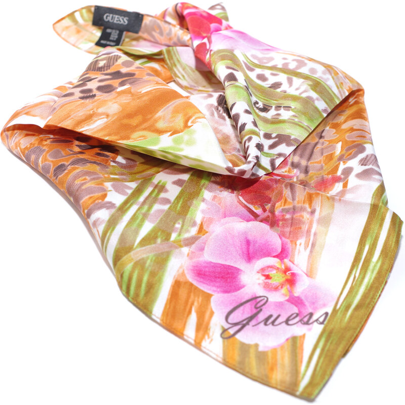 Guess hedvábný šátek Orchid1
