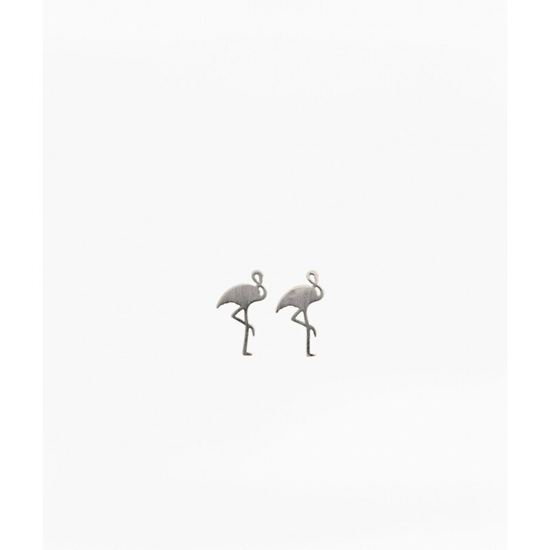Naušnice timi Flamingo Earrings silver finishing