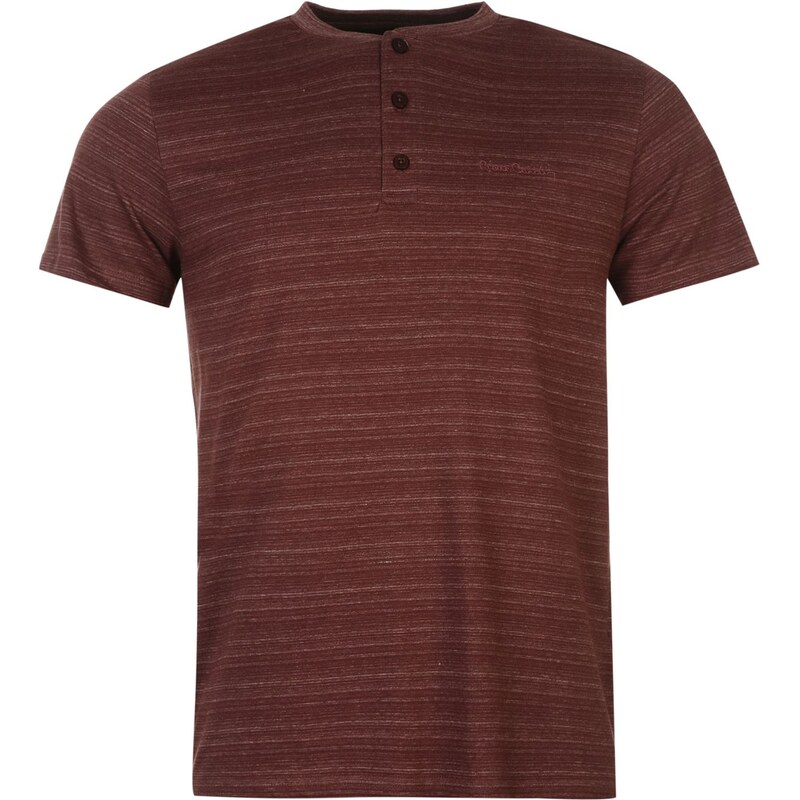 Triko pánské Pierre Cardin Henley Burgundy