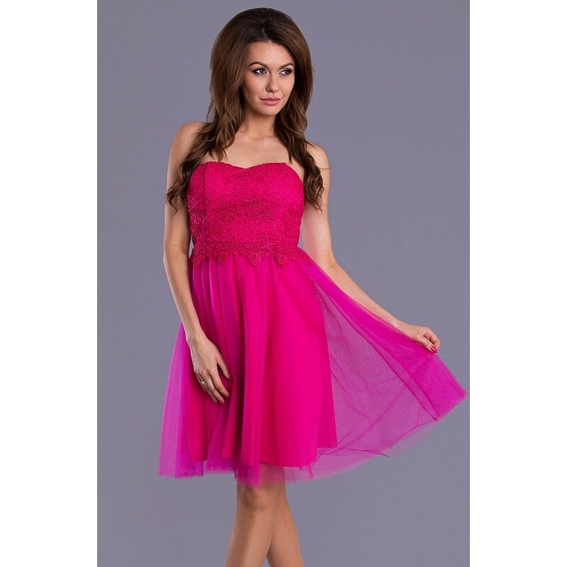 Pink BOOm Krásné fuchsiové plesové šaty