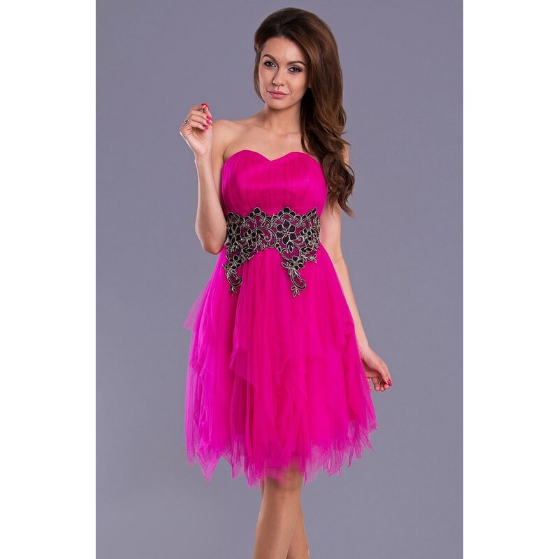 Pink BOOm Krásné plesové fuchsiové šaty