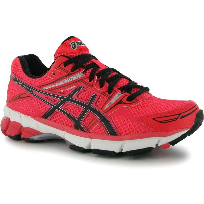 Asics GT 1000 Ladies Running Shoes Pink/Blk/Silver 3