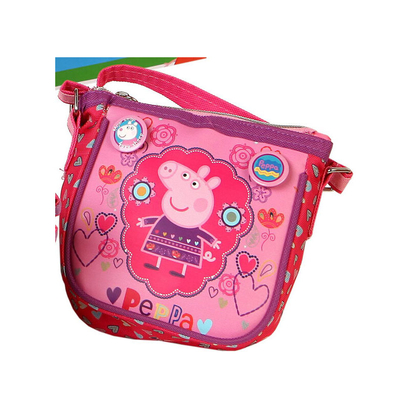 Azzar dětská kabelka Peppa Pig polyester růžová 15x15x5 cm