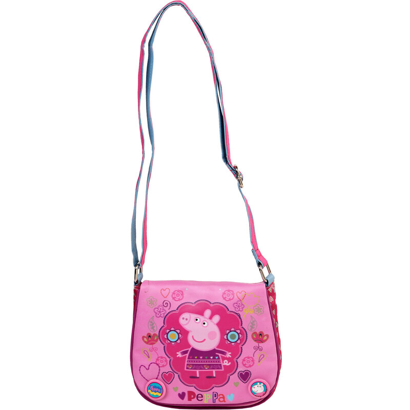 Azzar dětská kabelka Peppa Pig květiny polyester růžová 17x16x5 cm