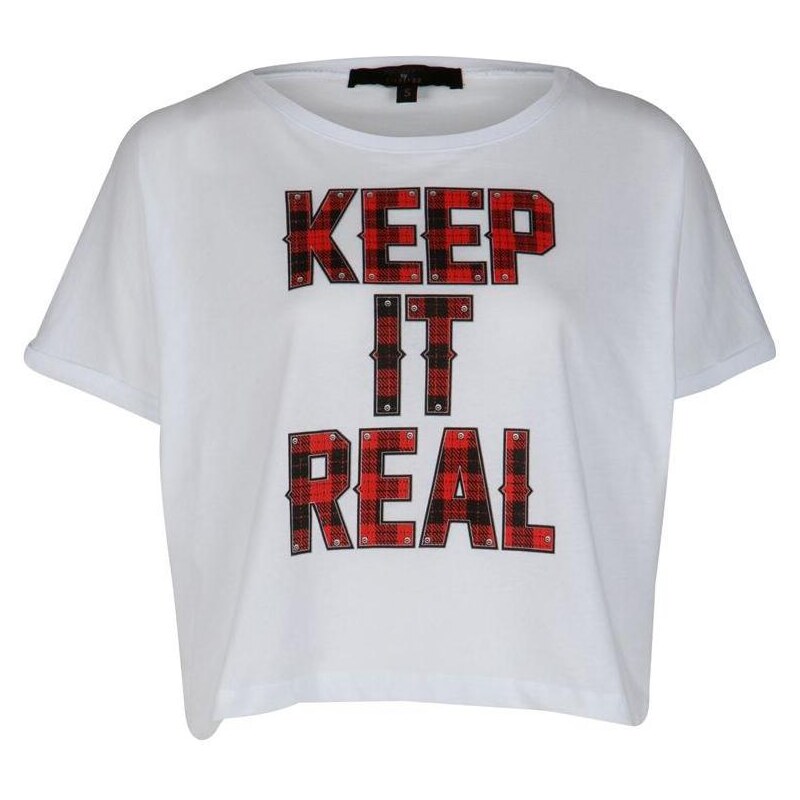 Rock and Rags by Firetrap Keep It Real Crop Top White Extra Sml